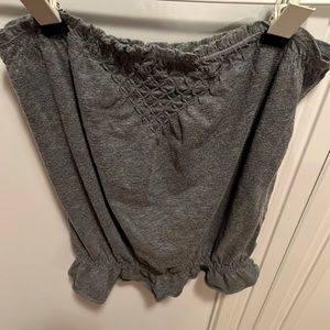 Abercrombie shoulderless top grey